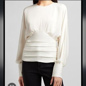 NWT Express Cinched Waist Balloom Sleeve Top Sz S